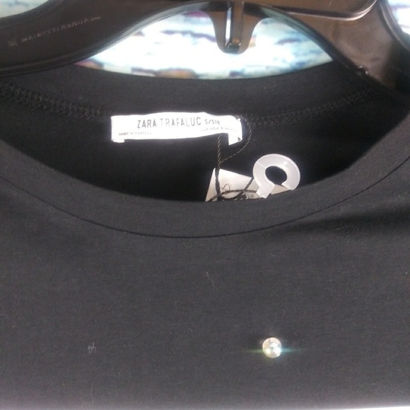 Zara weekend inspiration faux pearl blk  shirt - Picture 3 of 5